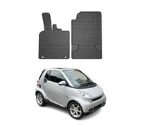Tapis de Sol Compatible avec Smart Fortwo 2007-2014 Caoutchouc Noir