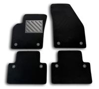 Tapis de Sol Compatible avec Volvo C30, S40 II, V50, Talonnette en Caoutchouc renforcé et Boutons de Fixation, Noir