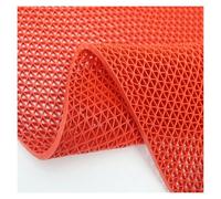Tapis de sol creux antidérapant pour salle de bain, zone humide, porte de douche, cuisine, tapis en plastique imperméable (rouge, 4,5 mm d'épaisseur, 90 x 60 cm)