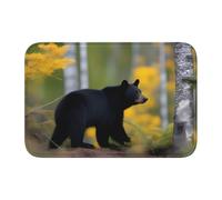 Tapis de sol Crystal Velvet Lock Edge 101,6 x 152,4 cm HJFCZH rge et petits ours noirs imprimés, absorbant l'eau, antidérapant, confortable et doux pour porte de salle de bain