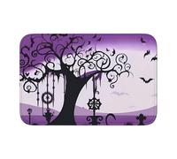 Tapis de sol Crystal Velvet Lock Edge 101,6 x 152,4 cm HJFCZH violet noir imprimé gothique effrayant absorbant l'eau et antidérapant, confortable et doux pour porte de salle de bain