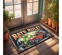 Tapis de sol d'automne extérieur rétro Rat Rod : The Ultimate Street Art Masterpiece Paillasson d'intérieur antidérapant Camping Extérieur (40 x 60 cm)