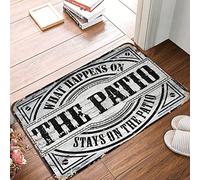 Tapis de sol d'automne pour l'extérieur « What Happens On The Patio Stays On The Rug » - Décoration de chambre de garçon ou d'adolescent - Estheti (65 x 90 cm)