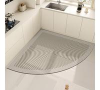 Tapis de sol de cuisine antidérapant résistant à l'huile lavable 140 x 140 cm Tapis de terre de diatomées résistant aux taches et à la boue Idéal pour les coins de cuisine Doux Confort des pieds