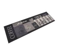 vidaXL Tapis de cuisine lavable imprimé café velours 45x150 cm Noir