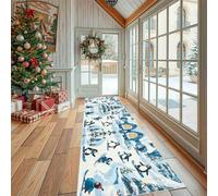Tapis de Sol de Cuisine Sports Extrêmes Ski Paillasson d'Entrée Antidérapant Tapis de Couloir Long Neige Arbre de Noël Absorbant et Décoratif pour Devant Evier et Chambre 80x200 cm