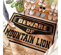 Tapis de sol de douche d'extérieur en fibre de coco | Grand trafic, mexicain, méfiez-vous du lion de montagne - Coco Coco / tapis de porte d'entrée extérieur / puzzle et cuisine florale (40 x 60 cm)