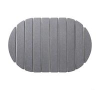 Tapis de sol de douche pliable, terre de diatomée, tapis de séchage ovale pliable 60 x 39 cm, gris moyen pour comptoir de cuisine et salle de bain (gris-B)