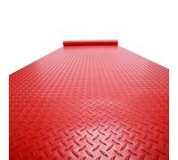 Tapis de sol de garage en vinyle PVC | Protection de sol de garage Multicolore Plusieurs tailles : plaque diamant en PVC pour voiture et camion (rouge, 1 x 15 m)