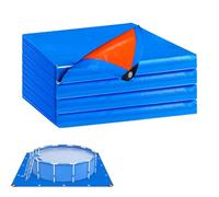 Tapis de sol de piscine, 2 m x 4 m, tapis de piscine pour dessous de piscine, doublure double face, tissu de couverture de natation robuste, tapis de sol plus épais pour éviter les perforations et