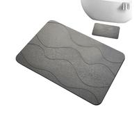 Tapis de sol de salle de bain absorbant, tapis de terre de diatomée, absorption d'eau, séchage rapide, tapis antidérapant anti-chute harmonie des couleurs, motifs géométriques combinés et tapis