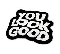 Tapis de sol de salle de bain rétro - support non glissement, matériau absorbant doux, motif de lettres audacieux, lavable à la machine, qualité | Accent de décoration de chambre, zone de douc