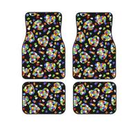 Tapis de sol de voiture 4 pièces pour la sensibilisation à l'autisme, ensembles complets de tapis de voiture, ajustement universel pour SUV, fourgonnettes, berlines, camions, protection contre les int
