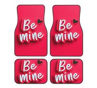 Tapis de Sol de Voiture Be Mine Ele on Pink, Lot de 4, résistants, antidérapants et imperméables, à découper Selon Vos Besoins, compatibles avec Voitures, berlines, SUV et camions.