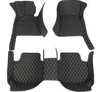 Tapis De Sol De Voiture en Cuir PU 3D Personnalisés Accessoires D'intérieur pour R&enault pour Captur 2 2020 2021 2022 2023 Accessoires De Voiture(Black Beige)
