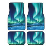 Tapis de Sol de Voiture, Lot de Quatre pièces, antidérapants, pour l'avant et l'arrière, Motif Northern Lights, Accessoires de Voiture, Tapis de Sol universels pour Voitures, camions, SUV, berlines