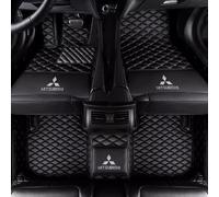 Tapis de Sol de Voiture pour Mitsubishi Space Star, Ensemble de Tapis à Couverture Complète en Cuir Personnalisé, Tapis de Protection Imperméable Toutes Saisons,2-Black-Black Line