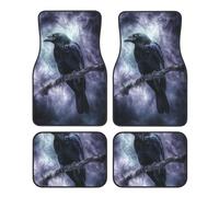 Tapis de Sol de Voiture Raven on A Branch, Lot de 4, résistants, antidérapants et imperméables, à découper Selon Vos Besoins, compatibles avec Voitures, berlines, SUV et camions.