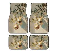 Tapis de Sol de Voiture Vintage on Branch avec lumières, Lot de 4, résistants, antidérapants et imperméables, à découper Selon Vos Besoins, compatibles avec Voitures, berlines, SUV et camions.