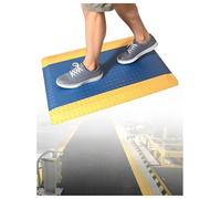 Tapis de Sol Debout avec Bordure Jaune for Le Confort des postes de Travail industriels et des entrepôts(Blue,80X100CM)