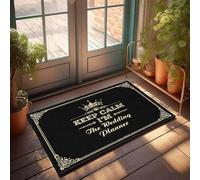 Tapis de sol d'entrée d'intérieur | Fuzzy, Keep Calm I'm The Wedding Planner - Séchage rapide pour salle de bain/art déco - Tapis de couloir antidérapant, lavable et décoration amusante pour bar (50 x