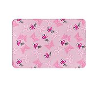 Tapis de sol d'intérieur et d'extérieur Cancer du sein Papillon Dirt Trapper Paillasson Tapis de sol super absorbants Tapis de porte résistants aux taches 23,6 x 15,7 pouces pour bureau, garage, bla