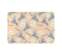 Tapis de sol d'intérieur et d'extérieur coloré colibri fleur trappeur de saleté tapis de porte tapis de sol super absorbants tapis de porte résistant aux taches 23,6 x 15,7 pouces pour bureau, garag