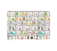Tapis de Sol d'intérieur et d'extérieur Dessin animé Animal Alphabet ABC Dirt Trapper Paillasson Tapis de Sol Super Absorbant Tapis de Porte résistant aux Taches 23,6 x 15,7 Pouces pour Bureau, Gara