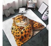 Tapis de sol doux et lavable pour salon, chambre à coucher, motif guépard avec attitude, 91 x 152 cm, tapis d'intérieur décoratif esthétique