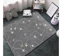 Tapis de sol doux et lavable pour salon, chambre à coucher, motif itinéraires d'avion autour du monde, tapis antidérapant 91 x 152 cm, tapis d'intérieur pour décoration de chambre à coucher