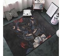 Tapis de sol doux et lavable pour salon, chambre à coucher, motif papillon de minuit, tapis de sol d'intérieur, décoration de chambre à coucher, esthétique 91 x 152 cm