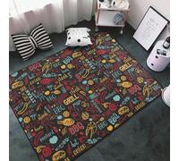 Tapis de sol doux lavable pour salon, chambre à coucher, barbecue, barbecue, grill - Tapis antidérapant - Tapis d'intérieur décoratif esthétique - 91 x 152 cm