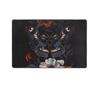 Tapis de sol doux lavable pour salon, chambre à coucher, tapis antidérapant, motif papillon de minuit, floral, rêve, décoration de chambre à coucher, esthétique, 152,4 x 99,1 cm