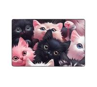 Tapis de sol doux lavable pour salon, chambre à coucher, tapis antidérapant, motif portrait de groupe de chatons mignons, tapis de sol, décoration de chambre à coucher, esthétique, 152,4 x 99,1 cm