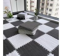 Tapis de Sol emboîtables, Dalles de Moquette emboîtables en Peluche, 8 pièces, Dalles Mousse à emboîter, Tapis Puzzle Faire soi-même, emboîtable antidérapant(Grey+White)