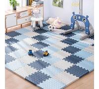 Tapis de sol emboîtables en mousse EVA, tapis de sous-couche d'entraînement de protection de la surface du sol, puzzle de protection anti-fatigue sûr et confortable(B,24PCS)