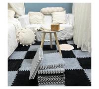 Tapis de Sol emboîtables, Lot de 10 Dalles Moquette emboîtables et moelleuses avec Bordure, Tapis Jeu carré en Mousse, Puzzle