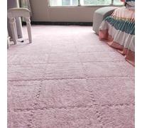 Tapis de Sol emboîtables, Lot de 10 Tapis Sol en Mousse à emboîter, 30 x cm, carrés, Doux, for Salon, Chambre Coucher(Pink)