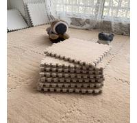 Tapis de Sol emboîtables, Lot de 10 Tapis Sol en Mousse à emboîter, 30 x cm, carrés, Doux, for Salon, Chambre Coucher(Beige)