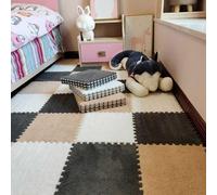 Tapis de Sol emboîtables, Lot de 10 Tapis Sol en Mousse à emboîter, 30 x cm, carrés, Doux, for Salon, Chambre Coucher(Gray+White+Beige)