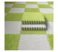 Tapis de Sol emboîtables, Lot de 12 Tapis Jeu carrés en Mousse à emboîtement avec Bordure(Green+White)