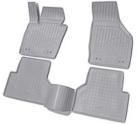 Recambo Tapis de sol en caoutchouc 3D, Tapis Auto Protection Tapis de Sol Voiture, compatible avec Audi Q3 | Type 8U | année de construction 2011-2018 | Ajustement parfait | avec bordure | Gris