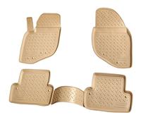 Recambo Tapis de sol en caoutchouc 3D compatible avec Volvo S60 | année de construction 2000-2009 | Tapis de voiture | Ajustement parfait | avec bord | Beige