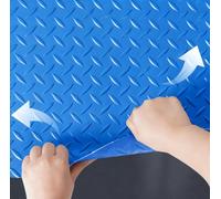Tapis de Sol en Caoutchouc à pastilles Revêtement de Sol IndustrielProtection de Sol pour remorques,Zones de déchargement,centres commerciaux(Color:Blue,Size:160x400cm,Thickness:3.5mm)