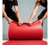 Tapis de Sol en Caoutchouc Antidérapant Robuste - Revêtement de Sol Lino en Rouleau Industriel à Pastilles pour Protection de sous Voitures, Garage et Salle de Sport(Red 3mm,W 1 x L 1 M)
