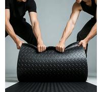 Tapis de Sol en Caoutchouc Antidérapant Robuste - Revêtement de Sol Lino en Rouleau Industriel à Pastilles pour Protection de sous Voitures, Garage et Salle de Sport(Black 5mm,W 1 x L 1 M)