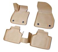 Recambo Tapis de sol en caoutchouc 3D compatible avec BMW Série 2 Active Tourer | F45 | à partir de 2014 > | Tapis de voiture en caoutchouc | Ajustement parfait | Avec bordure | Beige