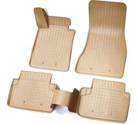Recambo Tapis de Sol en Caoutchouc 3D Compatible avec BMW Série 5 G30 G31 Limo Touring à partir de 2017 - avec Bordure - Beige