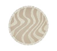 Tapis de Sol en Coton Moderne 140 cm Rond à Franges Salon Bureau Chambre Hall Be