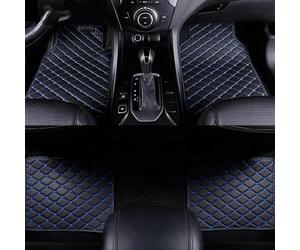 Tapis De Sol en Cuir PU pour Lamborghini Gallardo LP 560-4 Spyder 2009 2010 2011-2013 - Anti-PoussièRe, ImperméAbles Et AntidéRapants - pour Un Confort De Conduite Optimal,Black-Blue